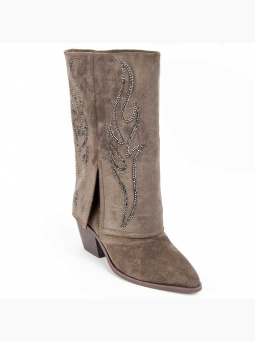 Botte à Talons Matière Synthétique Et Textile Montevita - Kiabi