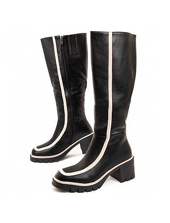 Botte à talons matières synthétiques et textile montevita