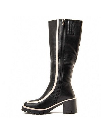 Botte à talons matières synthétiques et textile montevita