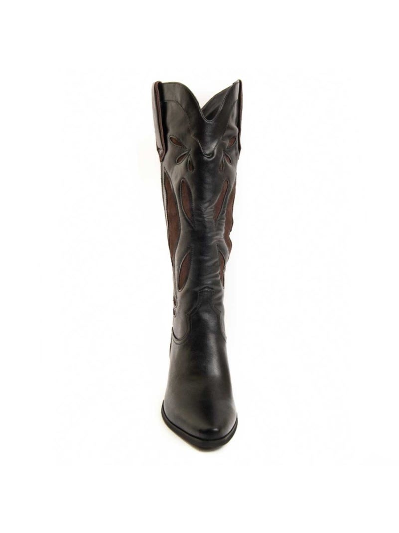Botte à Talons Matières Synthétiques Et Textile Montevita Noir - Kiabi