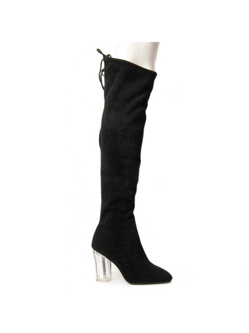 Botte à Talons Tissu Montevita Noir - Kiabi