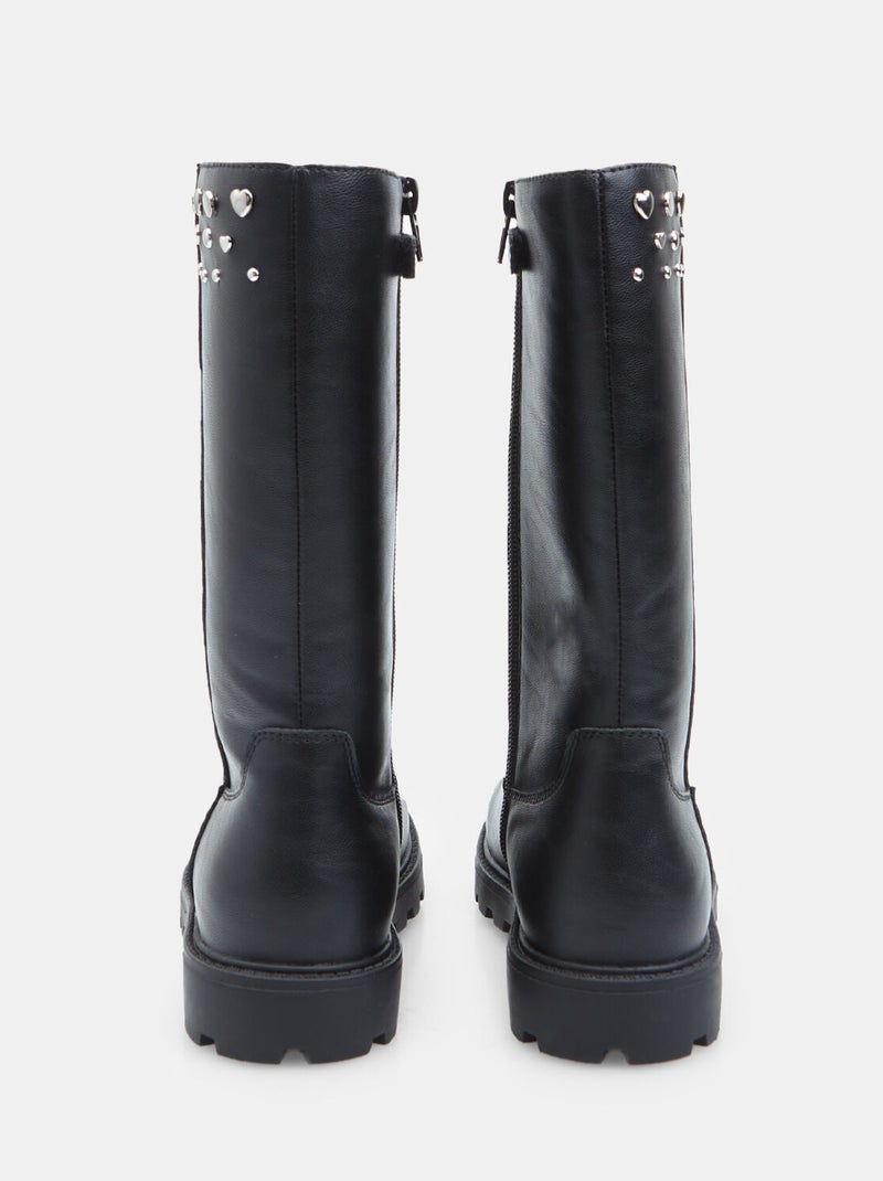Botte avec applications Bata Noir - Kiabi
