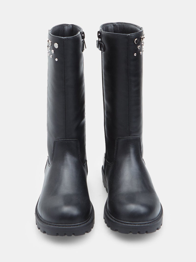 Botte avec applications Bata Noir - Kiabi