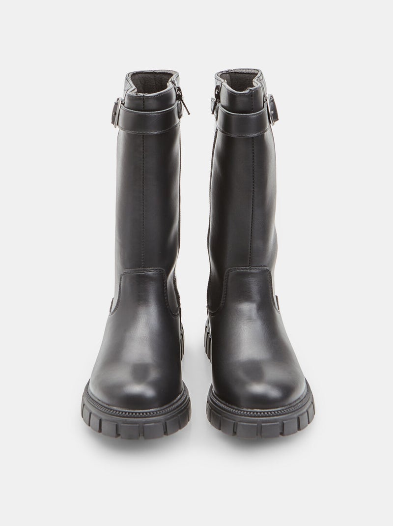 Botte avec boucle et imprimé crocodile Bata Noir - Kiabi