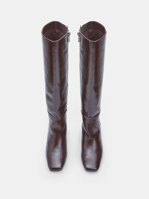 Botte  avec talon et fermeture éclair bata - Kiabi
