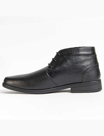 BOTTE CUIR NATUREL NOIR