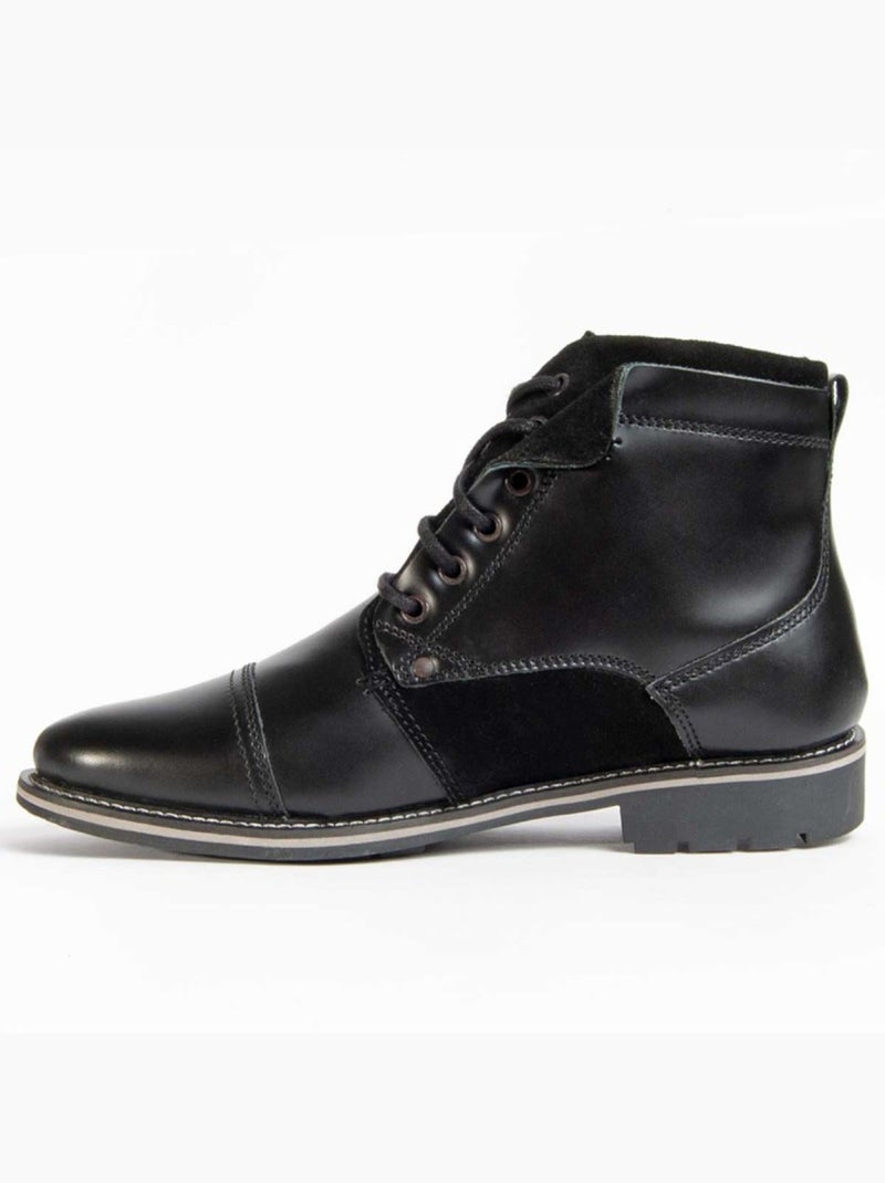 Botte Cuir Naturel Purapiel Noir - Kiabi
