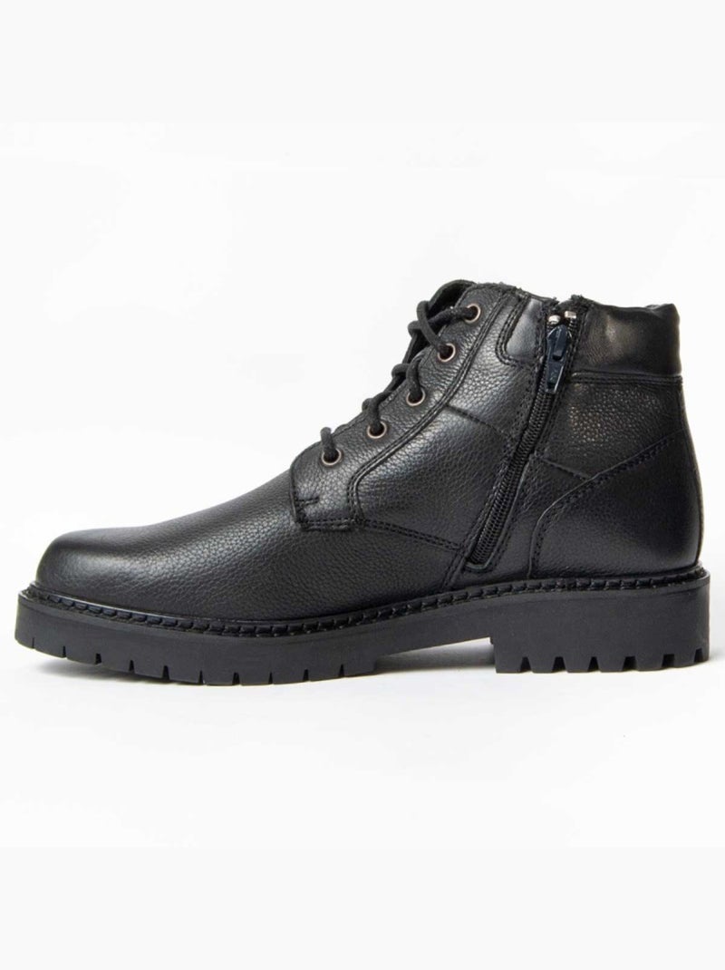 Botte Cuir Naturel Purapiel Noir - Kiabi