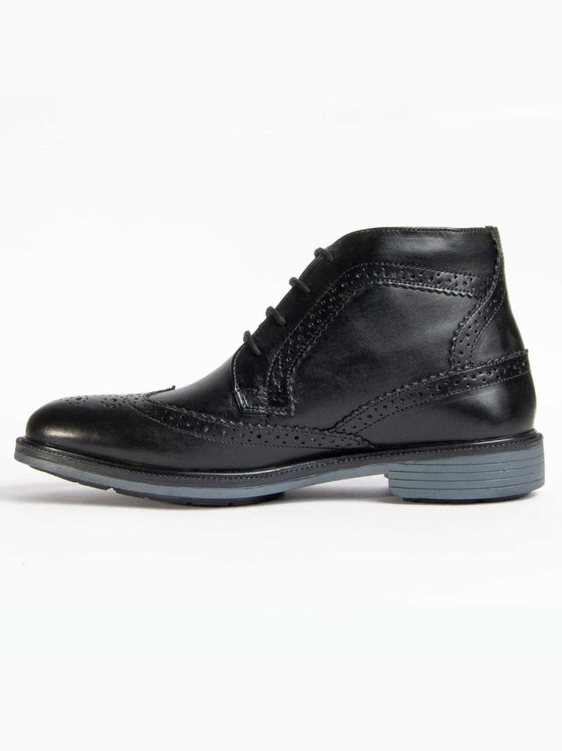 Botte Cuir Naturel Purapiel Noir - Kiabi