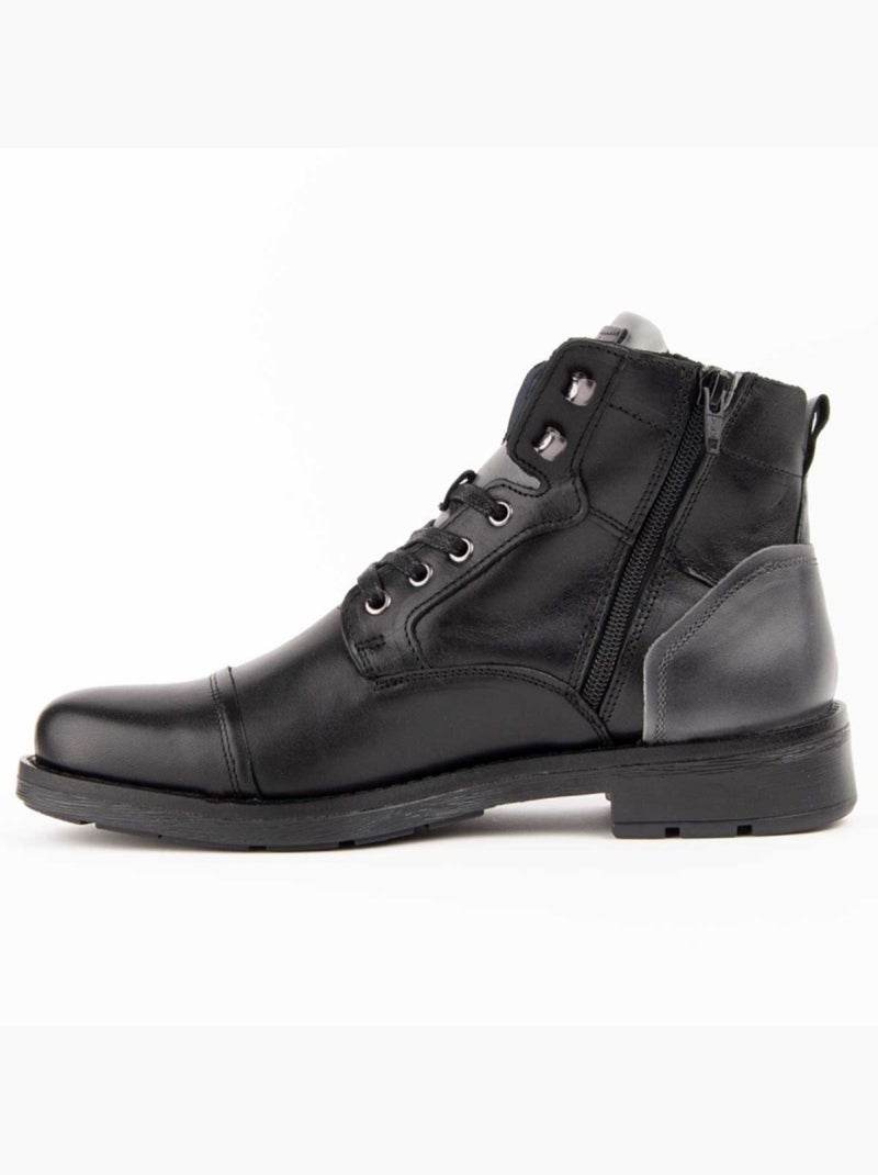 Botte Cuir Naturel Purapiel Noir - Kiabi