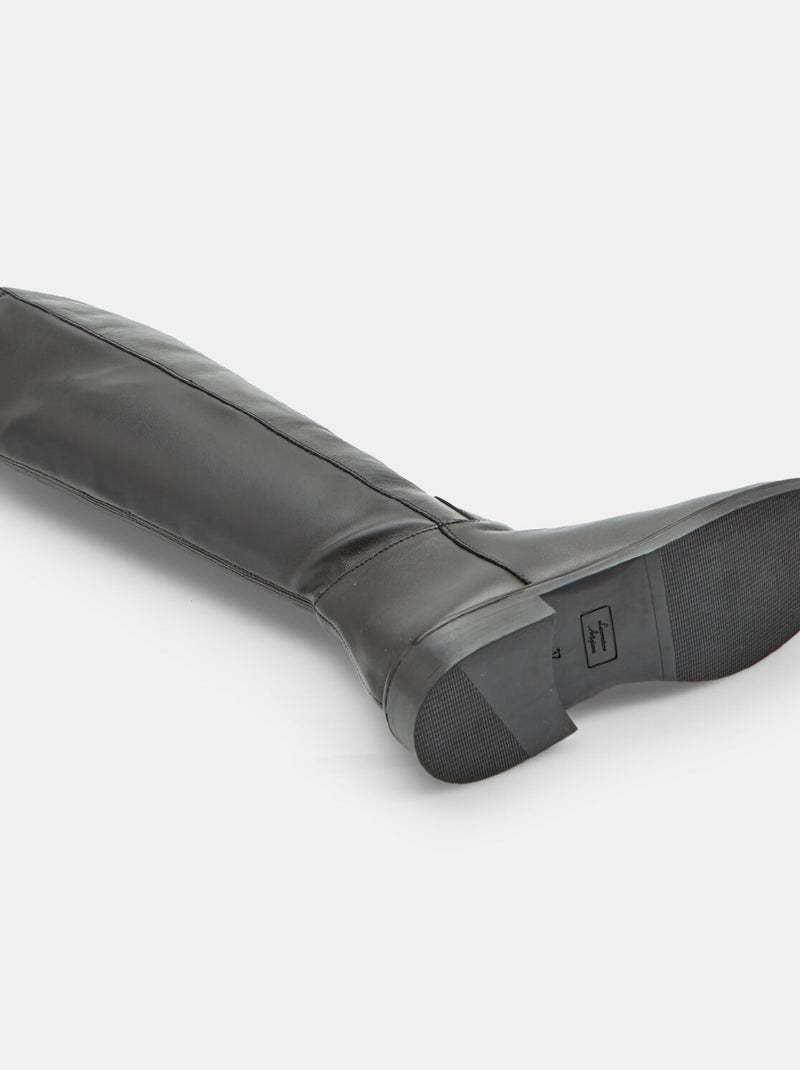 Botte cuissarde pour femme en cuir Bata Noir - Kiabi