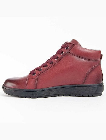 BOTTE DE CHEVILLE CUIR NATUREL BORDEAUX