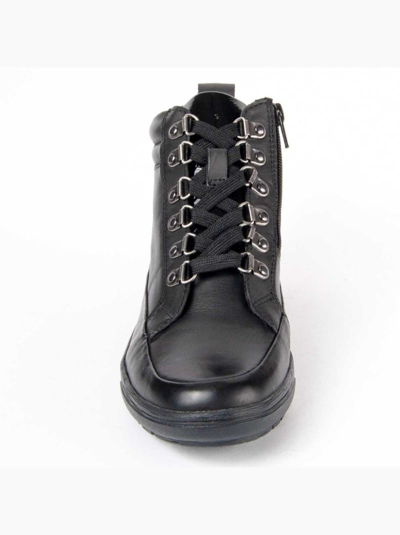 Botte De Cheville Cuir Naturel Purapiel Noir - Kiabi