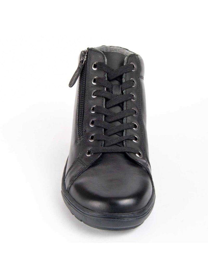 Botte De Cheville Cuir Naturel Purapiel Noir - Kiabi