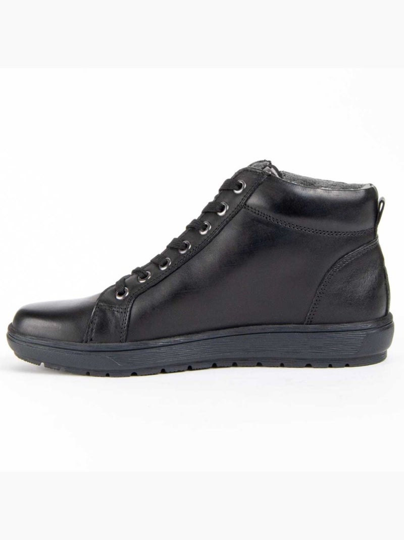 Botte De Cheville Cuir Naturel Purapiel Noir - Kiabi