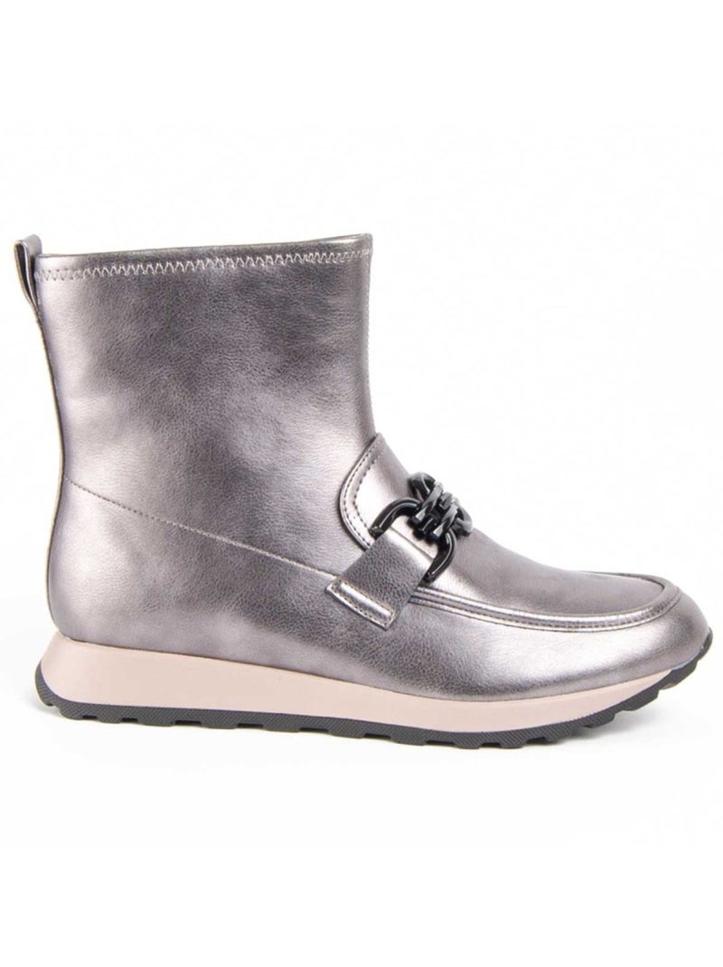 Botte De Cheville Matière Synthétique Et Textile Montevita Gris - Kiabi
