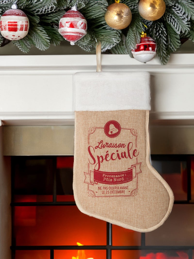 Botte de Noël à suspendre Beige clair - Kiabi