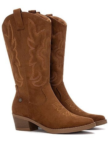 Botte décontractée à talon fermeture éclair