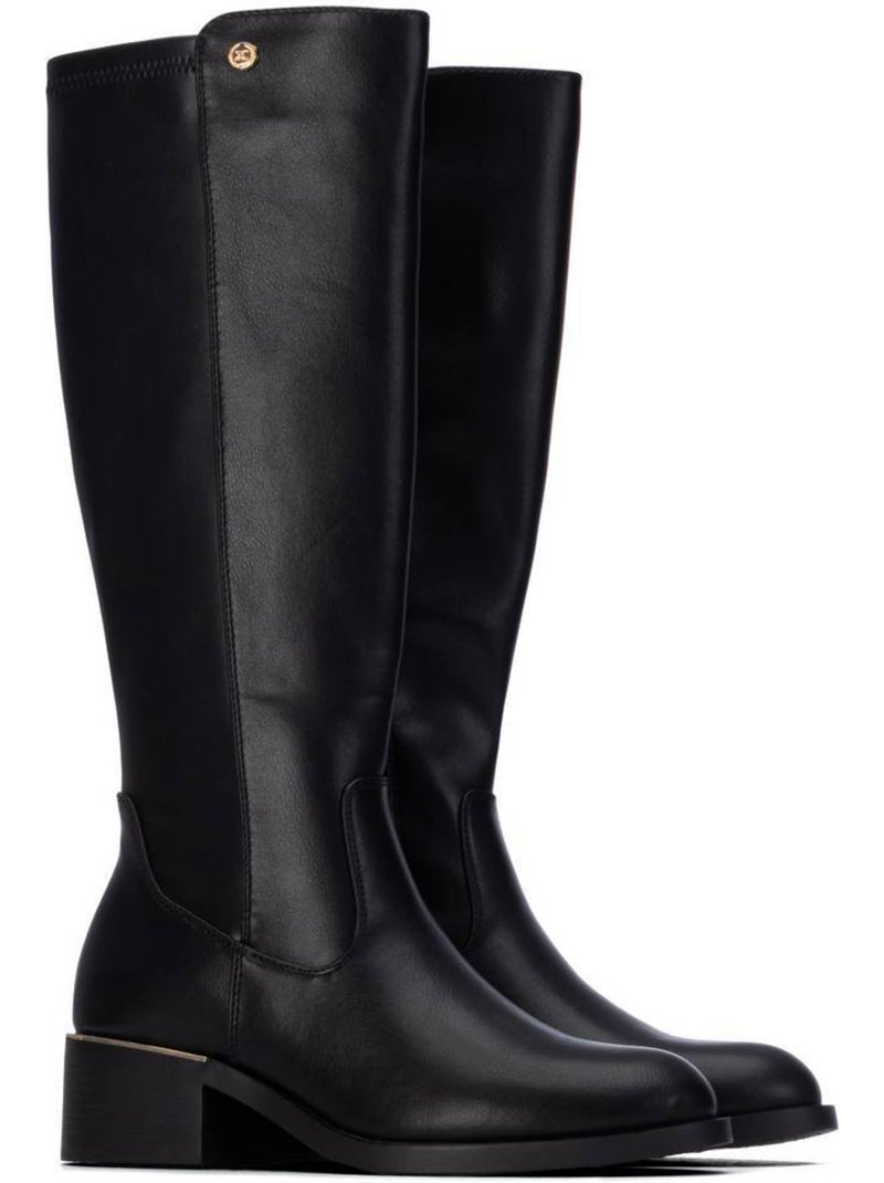 Botte décontractée à talon fermeture éclair Noir - Kiabi