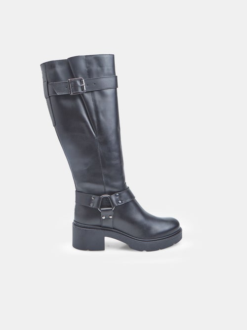 Botte en cuir avec bande et boucle Bata - Kiabi