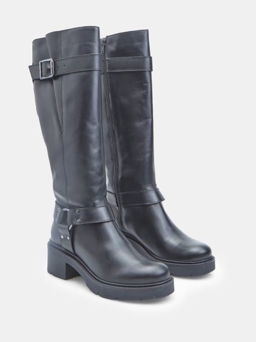 Botte en cuir avec bande et boucle Bata - Kiabi