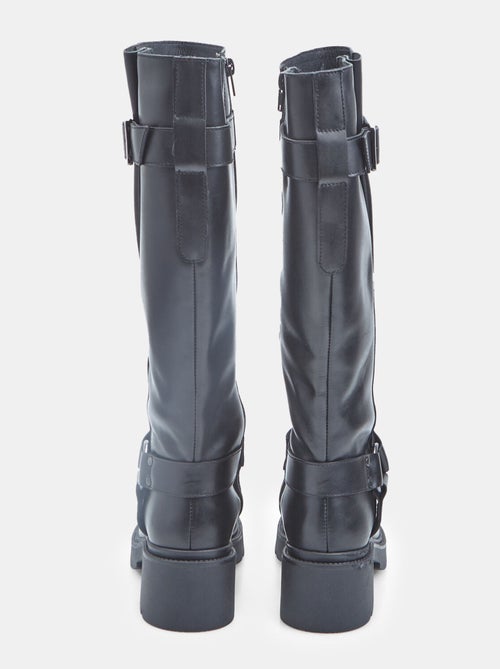 Botte en cuir avec bande et boucle Bata - Kiabi