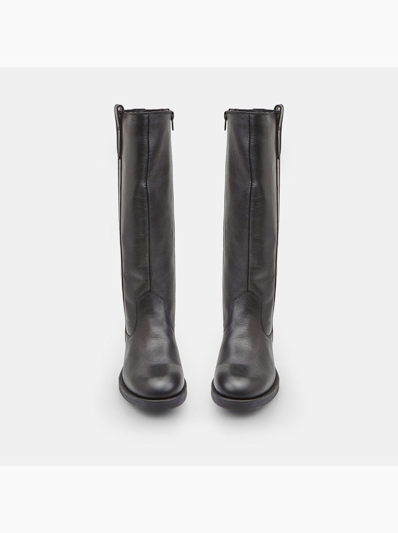 Botte en cuir  Bata Noir - Kiabi