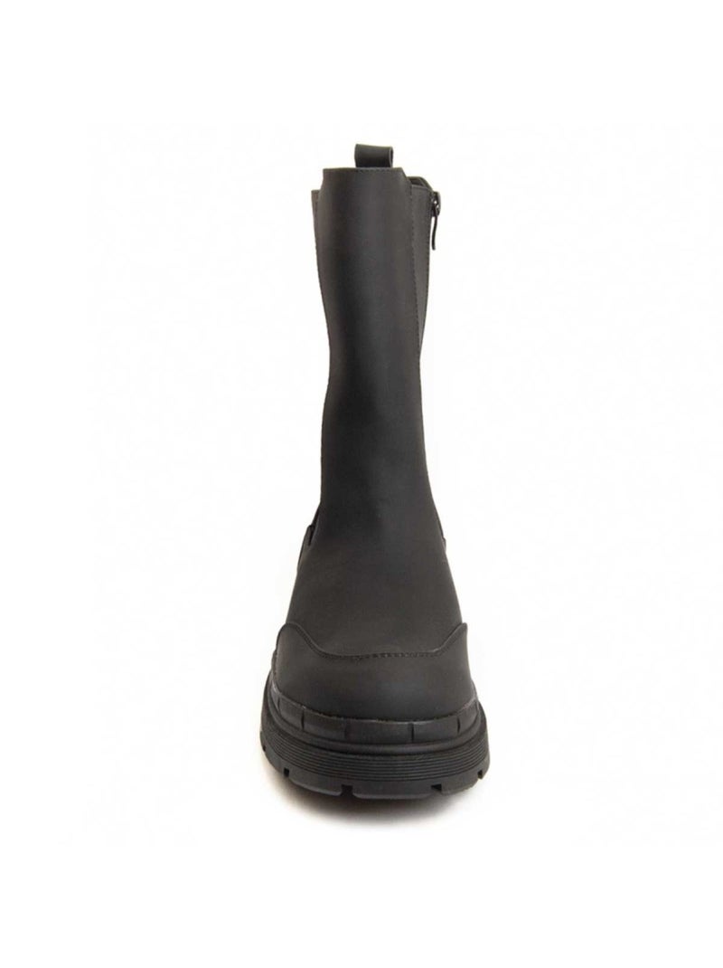 Botte ? Plateforme ? La Cheville Mat?riel Synth?tique Montevita Noir - Kiabi