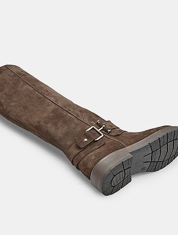 Botte pour femme en daim avec bande et boucle Bata