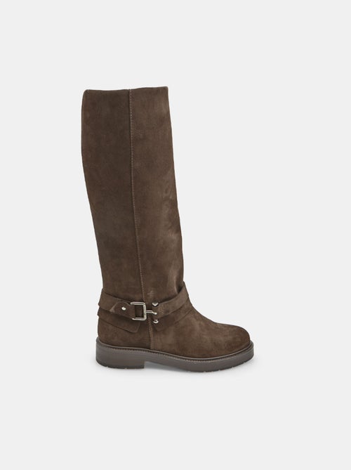 Botte pour femme en daim avec bande et boucle Bata - Kiabi