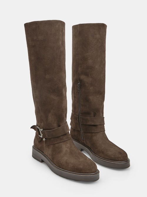 Botte pour femme en daim avec bande et boucle Bata - Kiabi