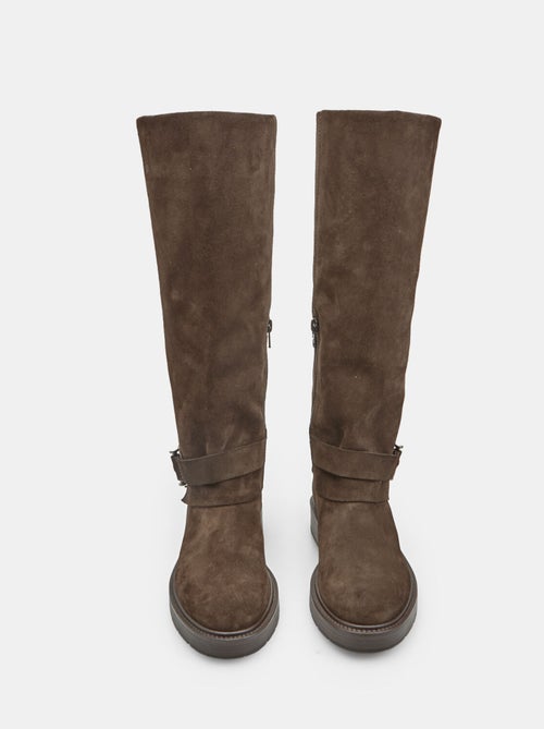 Botte pour femme en daim avec bande et boucle Bata - Kiabi