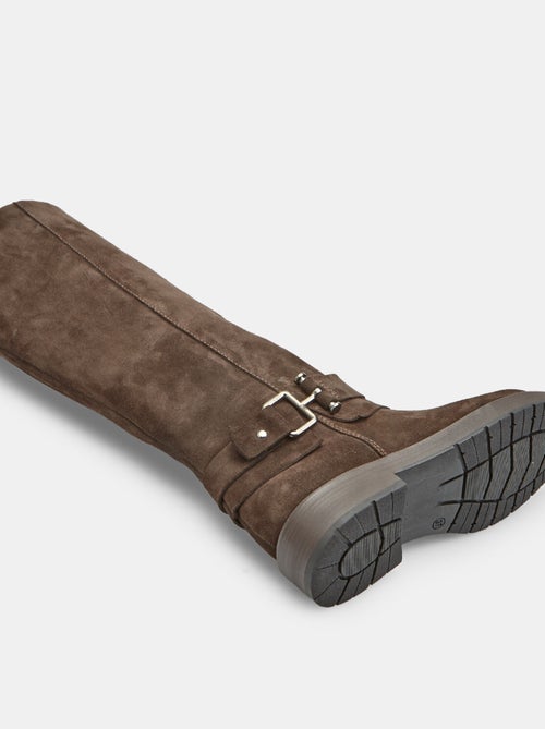 Botte pour femme en daim avec bande et boucle Bata - Kiabi