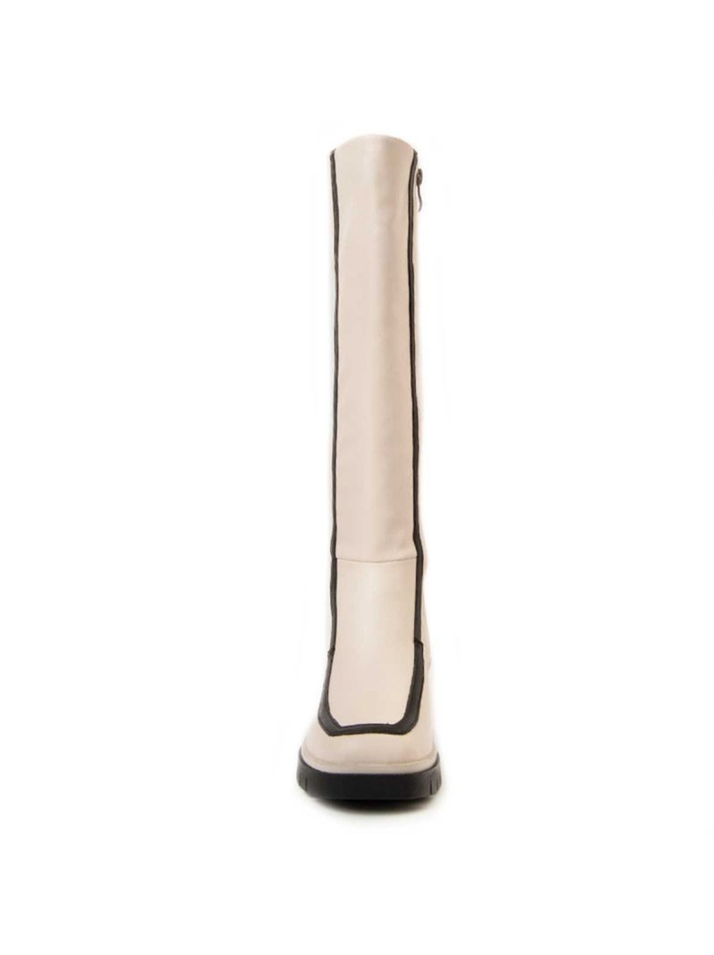 Botte ? Talons Mati?re Synth?tique Et Textile Montevita Blanc - Kiabi