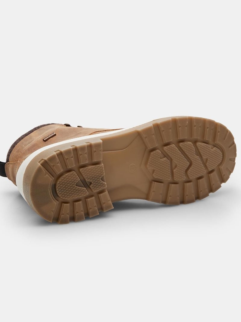 Bottes à lacets en nubuck BATA Marron - Kiabi