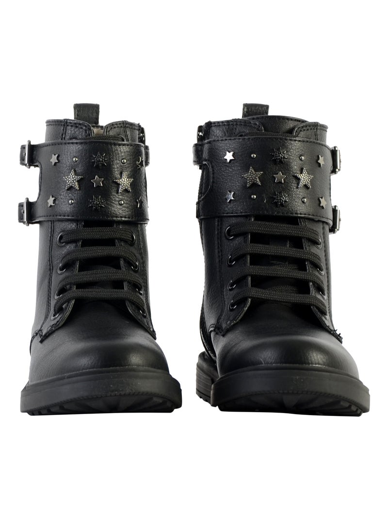 Bottes à Lacets Enfant Geox Eclair Noir - Kiabi