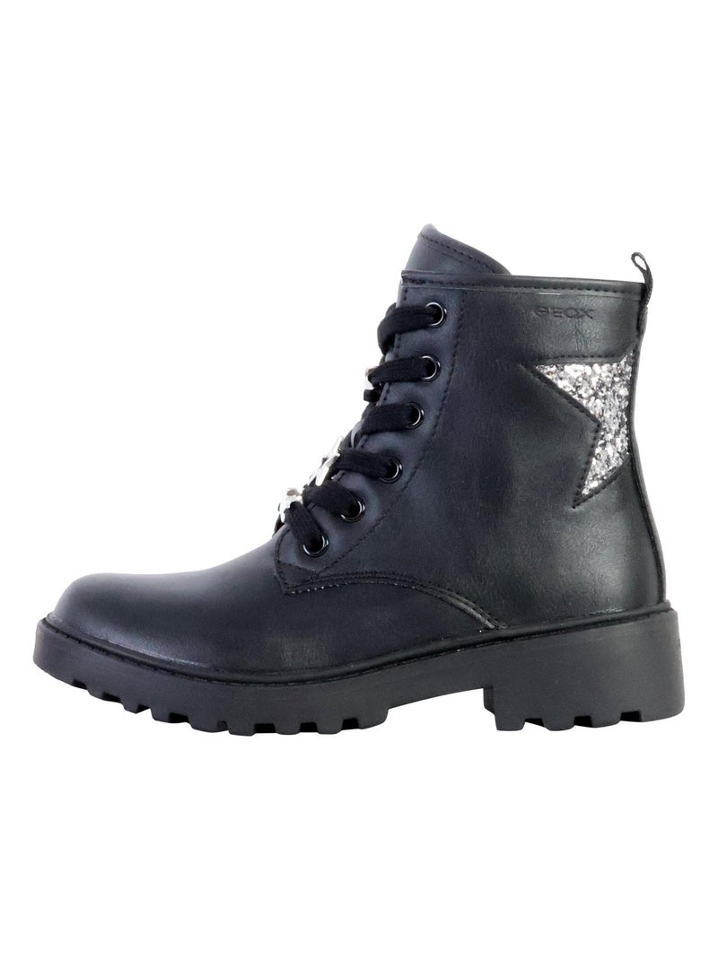 Bottes Geox Amphibio X Harry Potter - Cuir Noir, Breloques Magiques, Semelle Résistante, Style Combat Boot