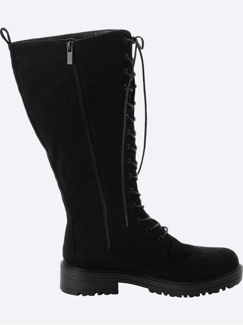 Bottes à lacets largeur pied normal - xl - sheego Noir - Kiabi