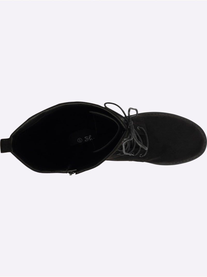 Bottes à lacets largeur pied normal - xxl - sheego Noir - Kiabi