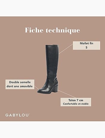 Bottes à mollet fin S - Modèle Elea