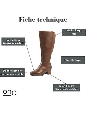 Bottes à mollet large 2XL - Modèle Acai