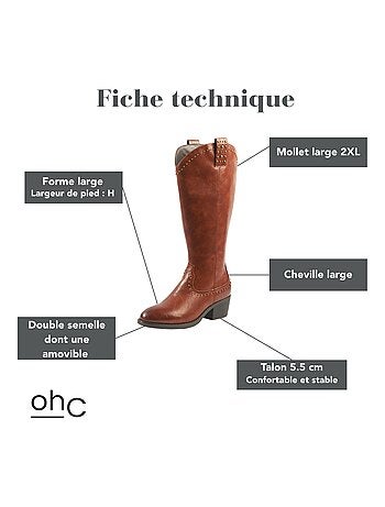 Bottes à mollet large 2XL - Modèle Grapes