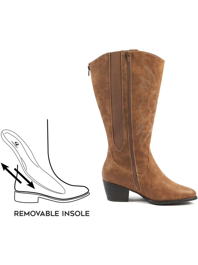 Bottes à mollet large 2XL - Modèle Irina Gris taupe - Kiabi