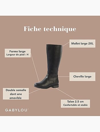 Bottes à mollet large 2XL - Modèle Melania