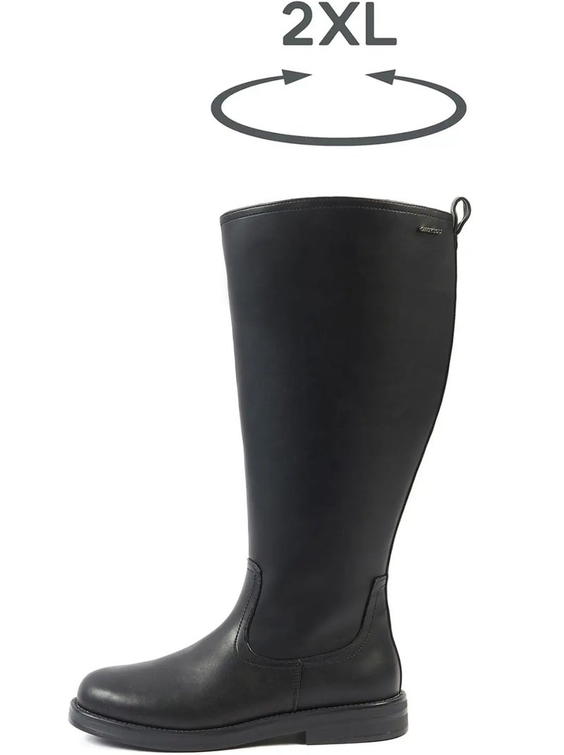 Bottes à mollet large 2XL - Modèle Melania Noir Noir - Kiabi