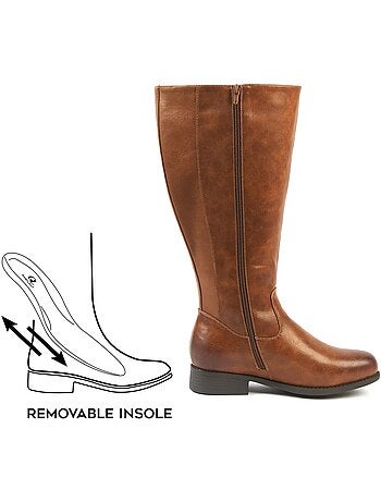 Bottes à mollet large taille 2XL - Modèle orange