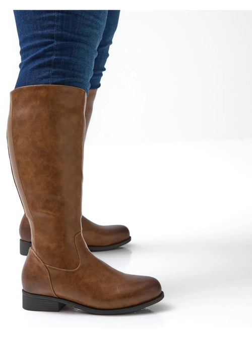 Bottes à mollet large taille 2XL - Modèle orange - Kiabi