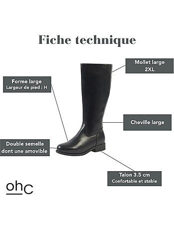 Bottes à mollet large taille 2XL - Modèle orange