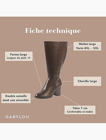 Bottes à mollet large, taille 4XL - Modèle Gladys