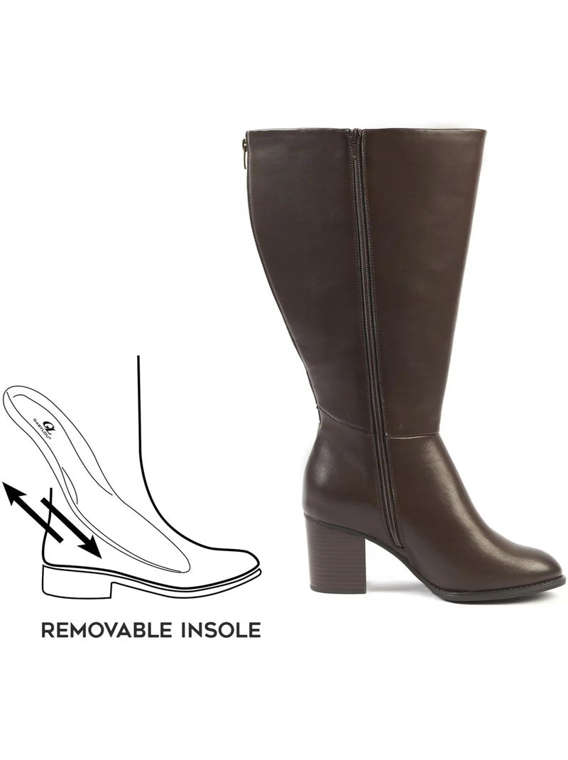 Bottes à mollet large, taille 4XL - Modèle Gladys Marron - Kiabi